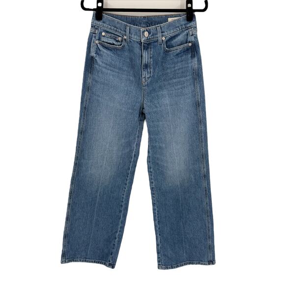 AYR Womens The Top Floor Jeans Press Pass Wash High Rise Wide Leg Size 30 Short